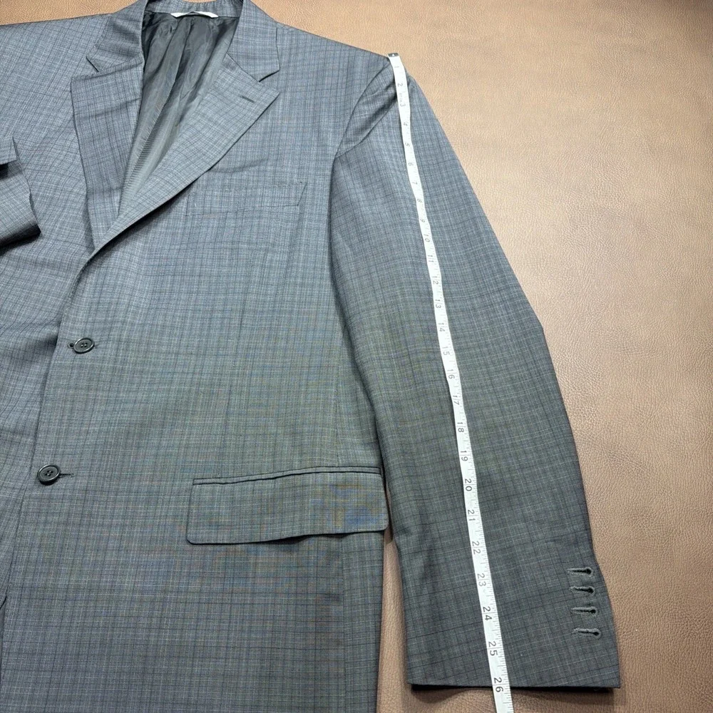 CANALI Travel Sport Coat Blazer WATER RESISTANT Gray Check Modern Italy 46L MINT